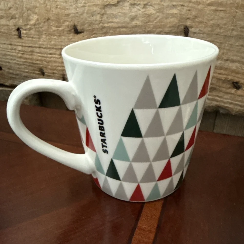 Starbucks Mug With Geometric Design Multicolor Triangles 18oz
